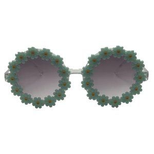 6194 | Round Green Flower Novelty Sunglasses